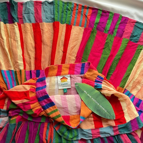 NWT Farm Rio Sunset Stripes Lenzing Midi Skirt ✨🦜 - Picture 2 of 7